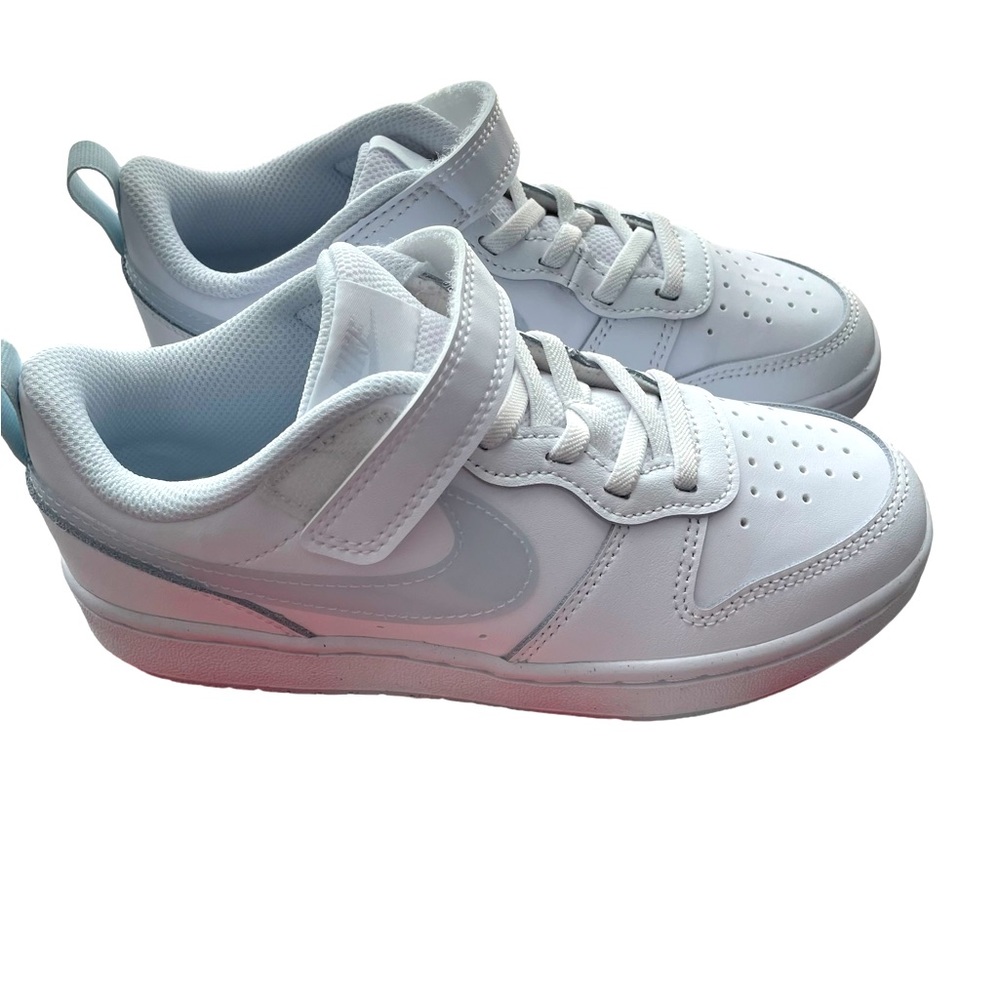 Nike Court Borough Low 2 Big Kids Size 2 White Aura White NWT New In Box